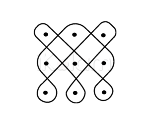 3 - 3 kolam with parallel dots 3 - 3 kolam with parallel dots