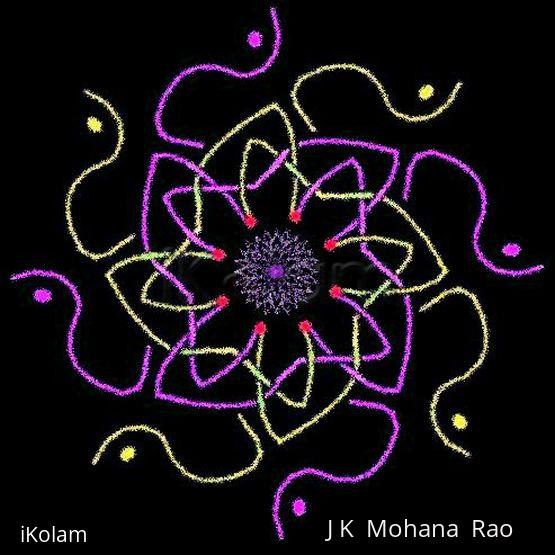 Rangoli: hRdayakamalam with OM Rangoli: hRdayakamalam with OM