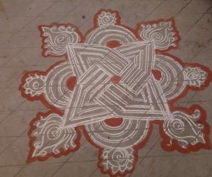 Rainy day kolam