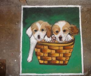 Dogs rangoli