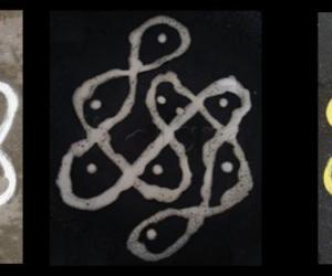 Rangoli: Studio Kolam in 3 different mediums