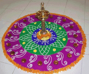 Rangoli: Crossandra - Rangoli