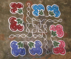 Rangoli: Flowers - paired