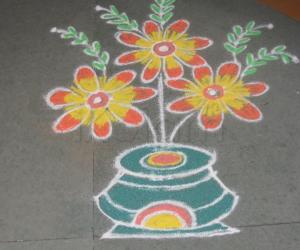 free hand rangoli created by myself (rama)