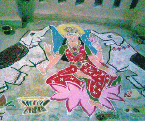 Rangoli: Lakshmi Rangoli for Diwali