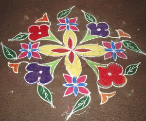 Rangoli: Red Datura