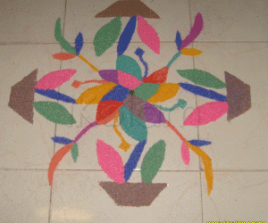 Rangoli: Flower pot rangoli