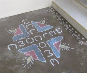 Rangoli: Chalk kolam in Singapore!!!