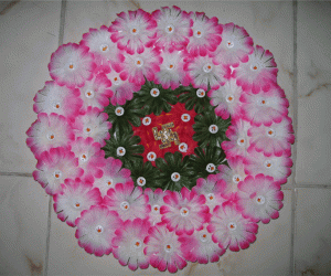 Rangoli: Artificial flowers - thattu