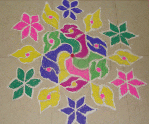 Rangoli: Kolam - bittergourd