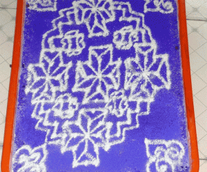 Rangoli on water