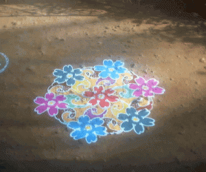 Flowers with peacock