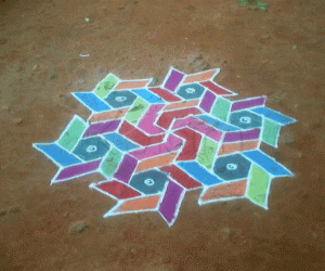 Rangoli: Star Kolam on  ANUMANTH JAYANTHI