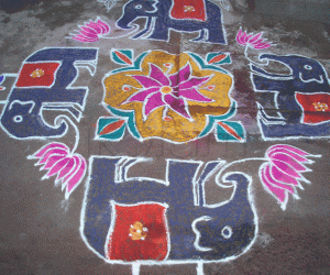 Rangoli: elephants