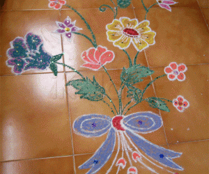 Rangoli: Flower bunch