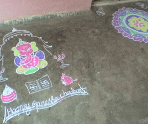 Rangoli: Ganesha and rangoli