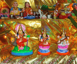 Golu - Durga, Lakshmi and Saraswati