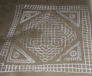 Chalk Kolam in Singapore!