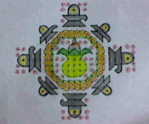 Rangoli: Lingam with Kalash