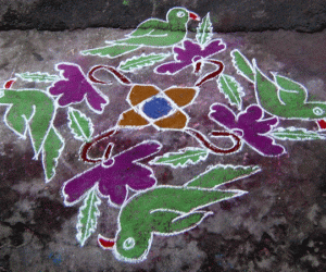 Rangoli: Parrots