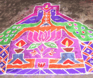 Rangoli: Peacocks' castle