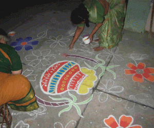 Pongal Kolam - in the making