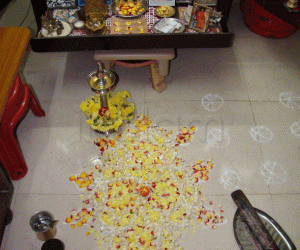 Pooja room - Navrathri rangoli