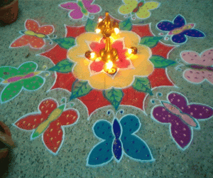 Rangoli: Butterfly kolam