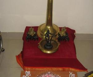 Flower bowl on a rangoli