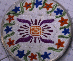 Rangoli on water