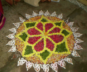 Flower rangoli