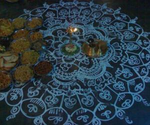 Rangoli: Krishna jayanthi - sweets and snacks