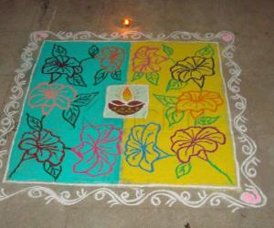 Rangoli done on Diwali