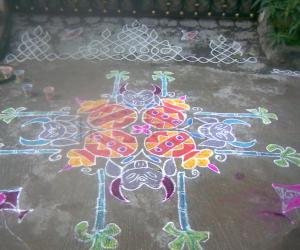 Rangoli: pongal  (sharu)