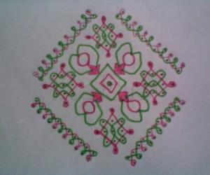 Rangoli: pink & green