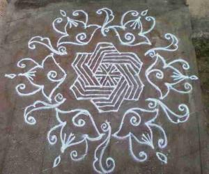 RANGOLI WITH DOTS