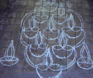 Rangoli: karthika deepam rangoli