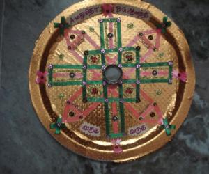 Rangoli: Satin ribbon Plate