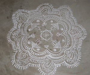 Chalk Kolam in Singapore!