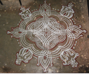 Traditional padi kolam