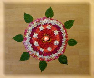 Rangoli with flowers