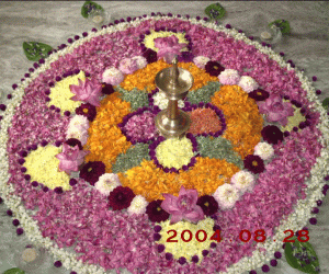 Rangoli created with flowers