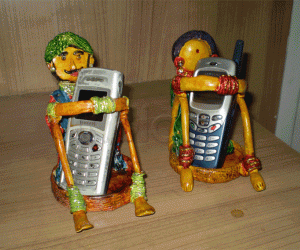 Rangoli: Mobile phone holders