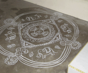 Rangoli: Chalk kolam in Singapore!!!