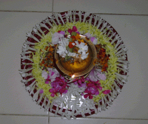 Rangoli: Karthigai nalvilakku