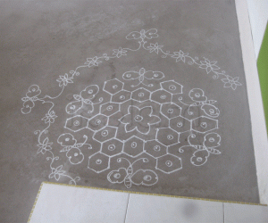 Chalk Kolam in Singapore!