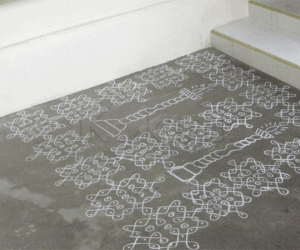 Chalk Kolam in Singapore!