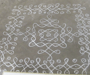 Chalk Kolam in Singapore!