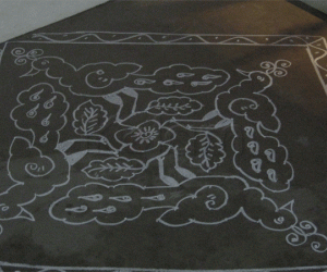 Chalk Kolam in Singapore!