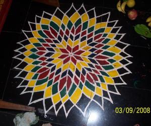 Flower rangoli